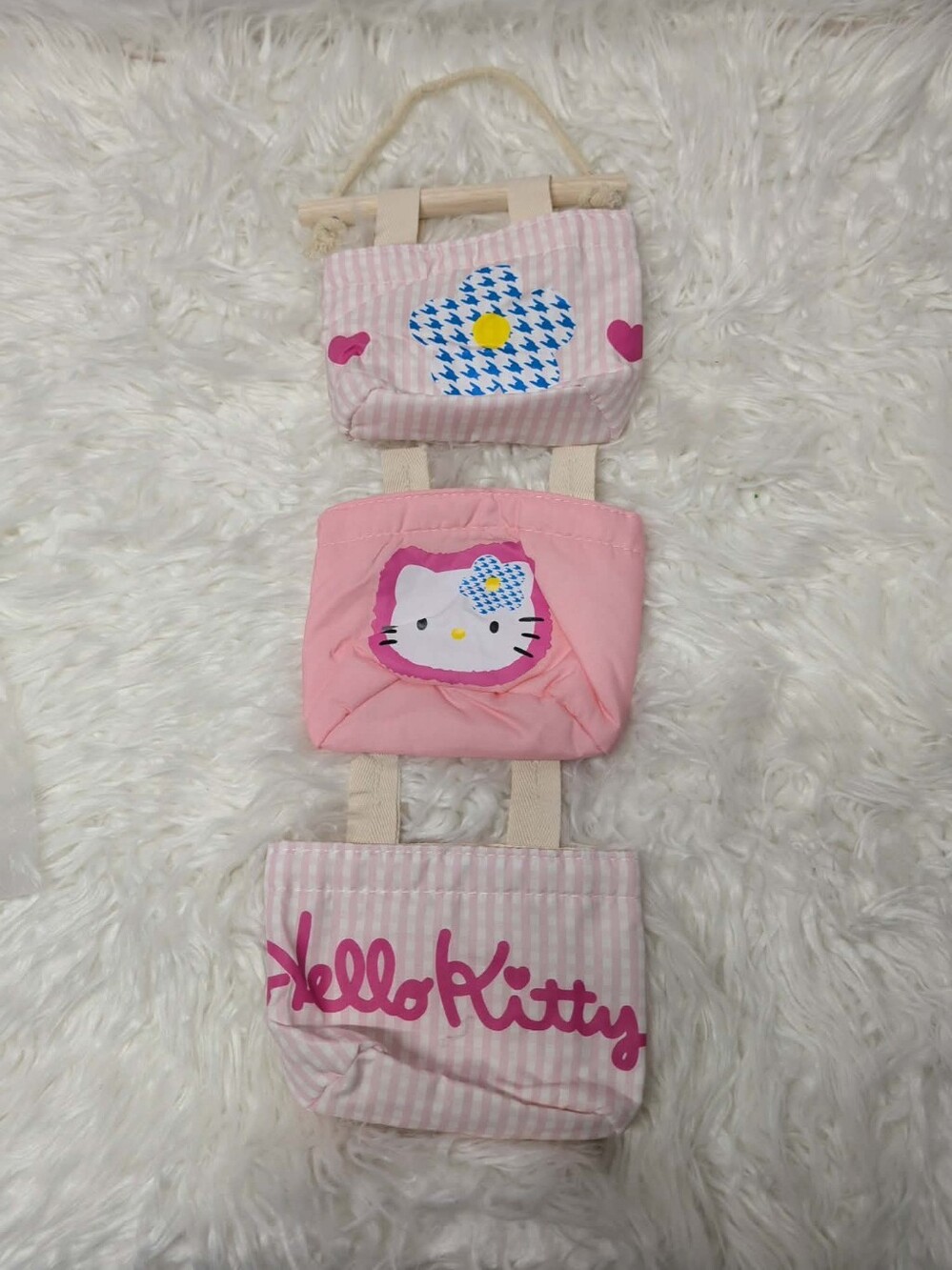 New Y2k Hello Kitty Pink & White Hanging Storage Organizer for Kids